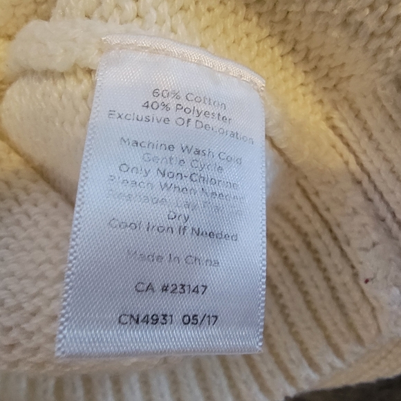 Talbots Mock neck knit Embroidered Flower Sweater - Picture 4 of 7